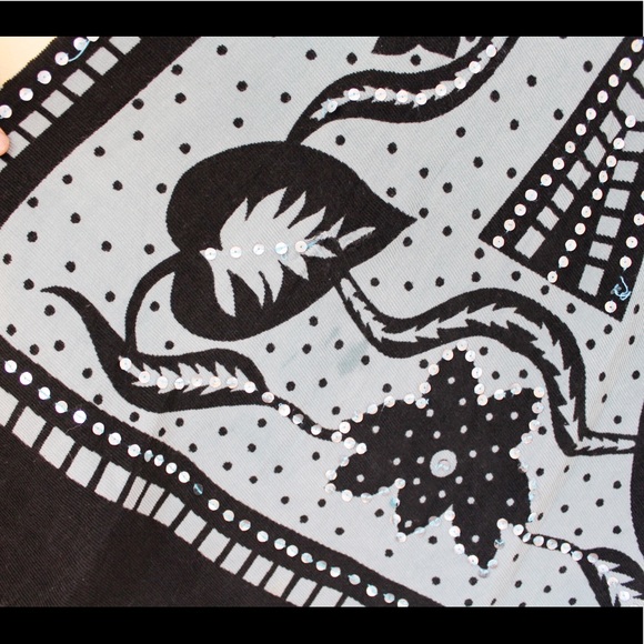 70s Corduroy Sequin Circle Skirt Vintage Fine Wale Thin Corduroy Baby Blue Boho - Picture 4 of 5